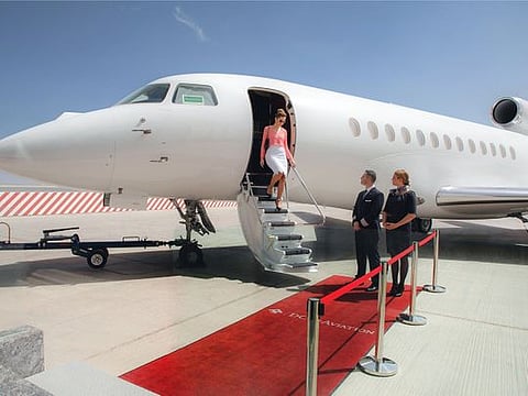 Private jet operators in the UAE know they are in for a good ride with the World Cup. All eyes will be on the knockout phases, which is when demand for chartered services could be heading for new highs. [Jetex' VIP terminal at Dubai World Central turned into a fan zone]
