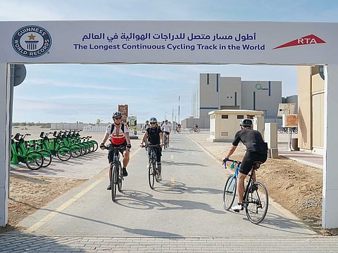 The starting point of the track near Last Exit Al Qudra