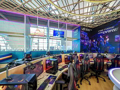 Game Space is home to 40 game stations, each of which boasts 50-inch screens and side-by-side seating for either solo or multi-player gaming