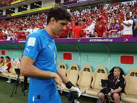 Not keeping him... Morocco's goalkeeper Yassine Bounou was removed from the starting line up before the match against Belgium in the FIFA World Cup Group F clash at the Al Thumama Stadium, Doha, Qatar.