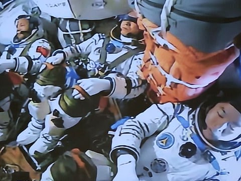 Shenzhou-15 crewed spacecraft docked with Tiangong Space Station (CSS) on UTC 21:42 November 29, 2022. CSS now has 2 spaceships attached to it. Shenzhou-14 astronauts at CSS welcomed Fei Junlong, Deng Qingming & Zhang Lu onboard.