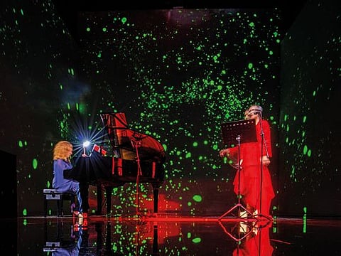 The Contemporary Opera Night With Yana Mann and Shaun Stamp, a conceptual sound and 360-degree art show hosted by Theatre of Digital Arts in Dubai, or TODA, references the shift in perception of art in the UAE as a not being just a visual medium anymore