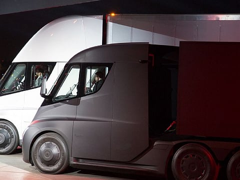 Telsa chief Elon Musk handed over the Semi keys to PepsiCo executives at the vehicle maker's Nevada manufacturing plant.