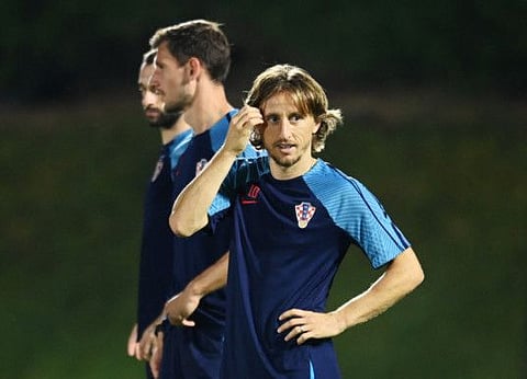 Croatia's Luka Modric during training at Al Erssal Training Site 3, Doha, Qatar.