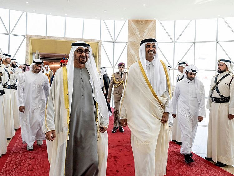 MBZ AND QATAR EMIR IN DOHA 