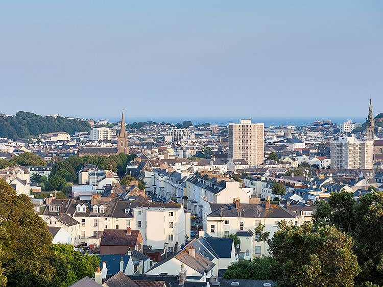View over Saint Helier, capital of Jersey, Channel Islands