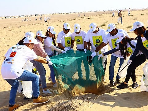 Volunteers joined hands to clean a 10-square-kilometre swathe of Dubai's desert 