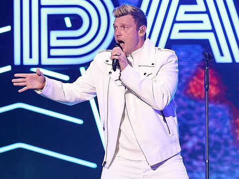Nick Carter performs with Backstreet Boys during the iHeartRadio Jingle Ball concert at Madison Square Garden, in New York City. 