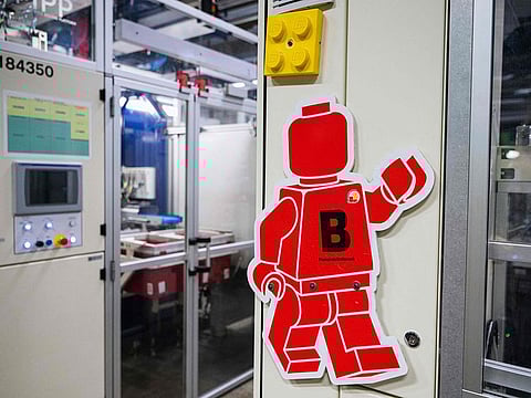 A production line in LEGO factory in Billund, Denmark.