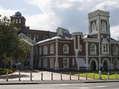 A court house in New Zealand. Court suppression orders bar the media from naming the woman or her deceased children.