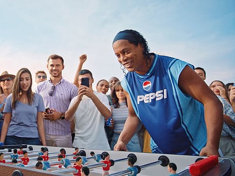 Brazil legend Ronaldinho has been taking on football fans at JBR, Dubai.