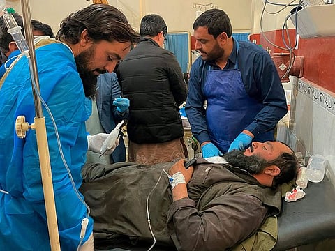  The injured being treated at a hospital inChaman.