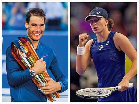 Rafael Nadal, who won the record 22 Grand Slam titles, and Iga Swiatek have been named the world champions.