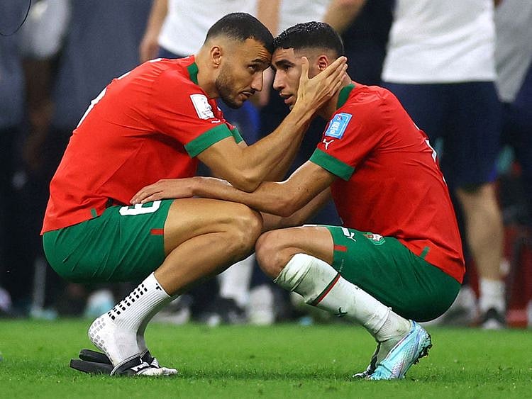 Romain Saiss and Achraf Hakimi