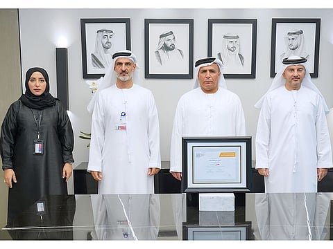Mattar Al Tayer (second from right), RTA's director-general and chairman of the board of directors, with senior RTA officials during the receiving of the endorsement