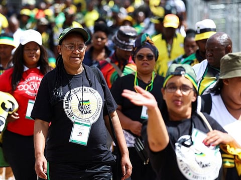 Delegates disperse for lunch during the 55th National Conference of the ruling African National Congress (ANC) at the Nasrec Expo Centre in Johannesburg, South Africa December 18, 2022.