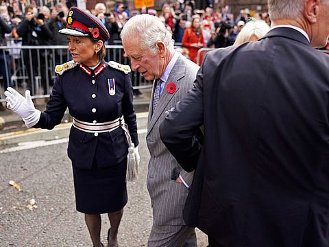 A 23-year-old man was charged with 'threatening behaviour' after several eggs were thrown towards King Charles III.