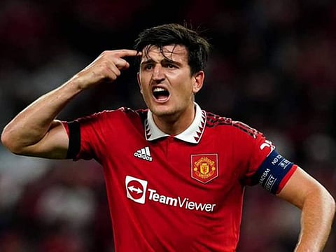 Injury concerns... Manchester United coach Erik Ten Hag will be hoping defender Harry Maguire (above) will be fit to play in the Premier League clash against Nottingham Forest tomorrow.