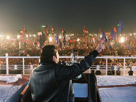 Bilawal Bhutto Zardari, addresses a huge rally in Larkana, Sindh, to mark 14th death anniversary of his mother, former PM Benazir Bhutto. 