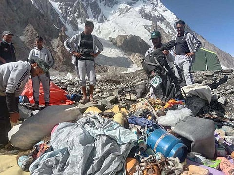 The team from the Central Karakoram National Park (CKNP) team collected an estimated 20,000kg of trash between the Baltoro and the 8,000m base camps in 2022. 