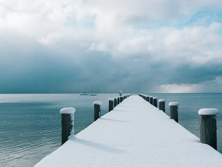 Lake in snow