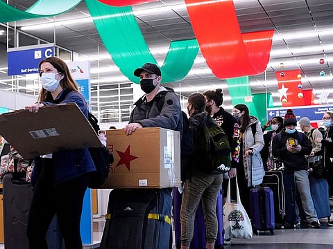 Travellers line up at O'Hare International Airport in Chicago. In an achievement long sought by Israel that places it in the same league as most Western nations, President Joe Biden’s administration said that Israelis will no longer need visas for short trips to the world’s largest economy starting in late November.