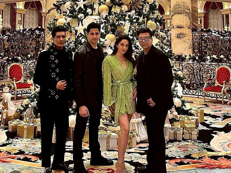 Manish Malhotra, Sidharth Malhotra, Kiara Advani and Karan Johar in Dubai