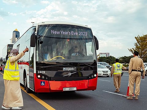 RTA officials and Dubai Police managed the flow of revellers to and fro locations of New Year's fireworks