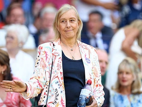 Former tennis player Martina Navratilova in the royal box ahead of the women's singles final between Kazakhstan's Elena Rybakina and Tunisia's Ons Jabeur.