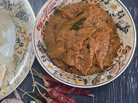 Tangy Kempu chutney from South India