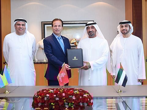 From left to right: Salem Obaidalla, Emirates’ Senior Vice President of Commercial Operations for the Americas; Tony Joudi, Ambassador of The Bahamas to the UAE and the State of Qatar; Sheikh Ahmed bin Saeed Al Maktoum, Chairman and Chief Executive, Emirates Airline & Group; and Adnan Kazim, Emirates’ Chief Commercial Officer.
