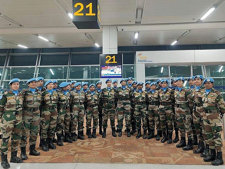 Women peacekeepers deployed to Sudan's Abyei region as part of the Indian Battalion in the United Nations Interim Security Force (UNISFA), on Friday.