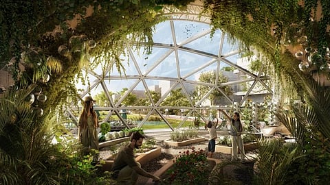 A live, work, and thrive destination with ample green open spaces, leisurely walkways, and community farming plots.