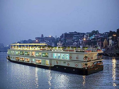 A view of the world’s longest river cruise with MV Ganga Vilas which is scheduled to be inaugurated by Prime Minister Narendra Modi in Varanasi on 13th January 2023. 