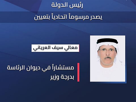  Sheikh Mohamed has issued a Federal Decree appointing Saif Sultan Al Aryani as Advisor at the Presidential Court
