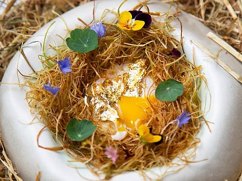 Breakfast recipe: Golden egg on a 'nest' of crispy leeks