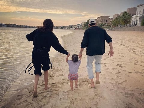 The couple shared photos from their family time with their daughter Vamika .
