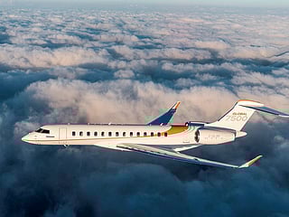 Bombardier Global 7,500 business jet. For illustrative purposes only.