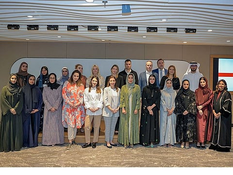 Senior Serbian government communication officials with Dubai Media Council officials during a meeting in Dubai on Tuesday 