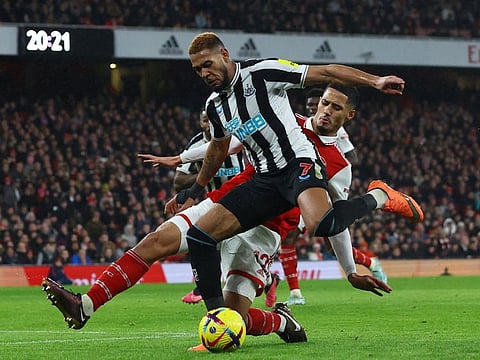Newcastle United's Joelinton was on target against Leicester in the EFL Cup quarterfinal. 