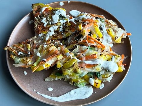 Crispy vegan vegetable pancakes