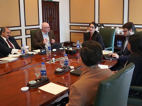 Experts from the Centre for Security, Strategy and Policy Research (CSSPR), University of Lahore, the UK-based BASIC, and the Institute for Conflict, Cooperation and Security (ICCS), University of Birmingham, during the roundtable in Islamabad on January 12, 2023.  