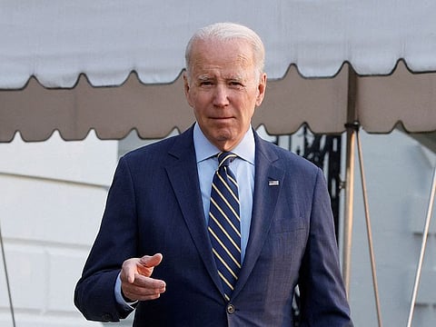 US President Joe Biden walks before boarding the Marine One helicopter, from the White House in Washington.