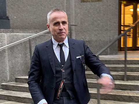 Fashion designer Thom Browne leaves Manhattan federal court, Thursday, Jan. 12, 2023, in New York.
