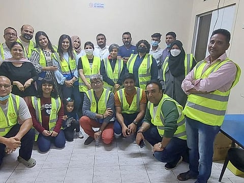 Volunteers of Magical Smiles UAE Team with members of the Noor Al Shefa Medical Centre who conducted the free medical camp for workers in Dubai