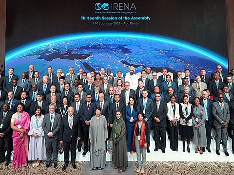 The 13th Irena Assembly delegates in Abu Dhabi on Saturday