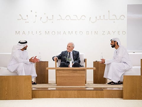 Dr David Gross (centre) had mentored Dr Ahmed Al Mheiri (right) when he was a student 