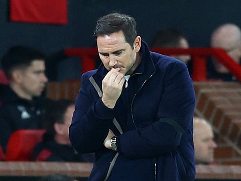 Not good enough... Everton manager Frank Lampard appears to be on borrowed time.