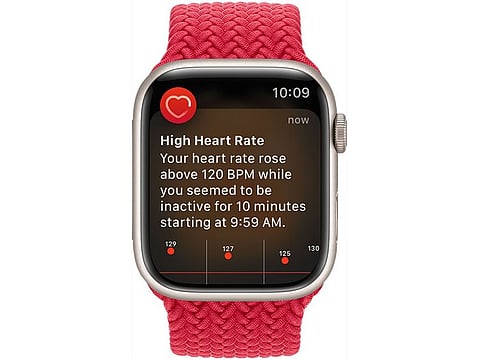 For illustrative purposes only. The Apple Watch kept alerting Kelly that her heart rate was high.