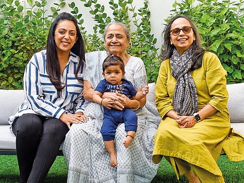 Four generations unite: Gayatridevi Gupta, Sangeeta Iyer,  Anjali Bhutra  and Naina in Dubai.